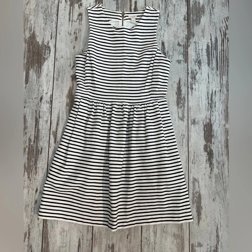 J.Crew Daybreak Striped Pleated Ponte Mini Dress - Size Small - Picture 4 of 16